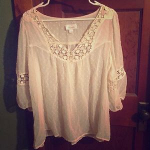 🕊 Cream Sheer Blouse 🕊